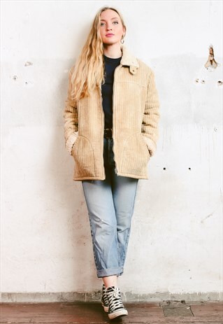 VINTAGE 80S CORDUROY SHERPA JACKET