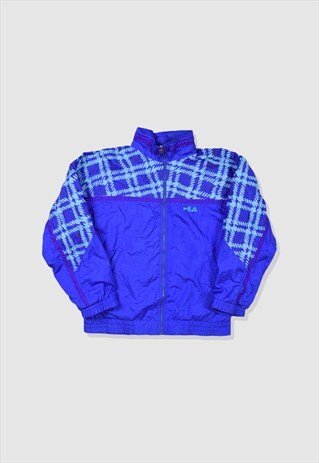 VINTAGE 90S FILA EMBROIDERED LOGO PATTERN TRACKSUIT JACKET