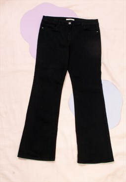 Vintage Flare Jaens Y2K Minimalist Trousers in Black