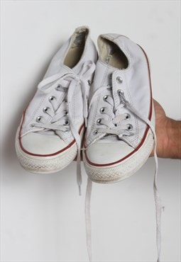 Vintage Converse Low Top Distressed Trainers White UK 5