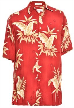 Vintage Pierre Cardin Leafy Print Hawaiian Shirt - S
