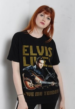 Vintage Elvis Graphic T-Shirt Black