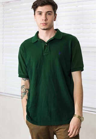 VINTAGE RALPH LAUREN POLO SHIRT LOGO 90S L 10.9