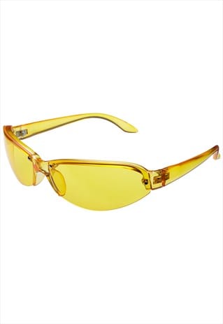 Visor Sunglasses in Yellow frame with Yellow lens