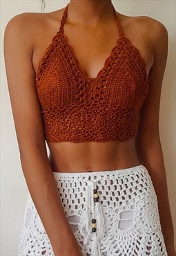 Arielle Brown Crochet partywear crop top