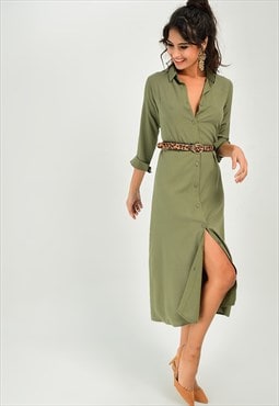 Green midi dress