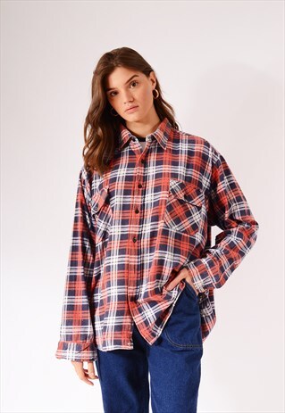 VINTAGE CHECK FLANNEL SHIRT RED