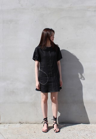 STITCH LINE MINI LINEN DRESSES