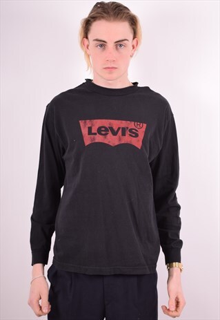 LEVI'S MENS VINTAGE SWEATSHIRT JUMPER MEDIUM BLACK 90S