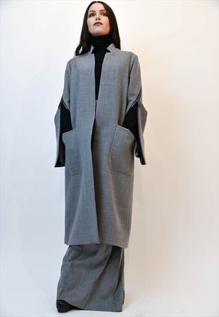 TRENCH COAT/MINIMALIST COAT/ZIPPER COAT/OVERSIZED COAT/F1973