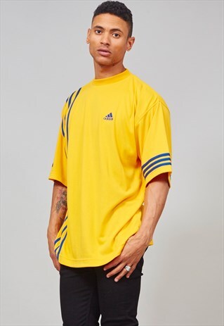 VINTAGE 90'S SUPER OVERSIZED YELLOW ADIDAS T-SHIRT