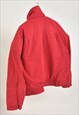 VINTAGE 80S LINED BOMBER JACKET IN RED