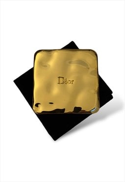 Dior mirror compact gold tone metal vintage