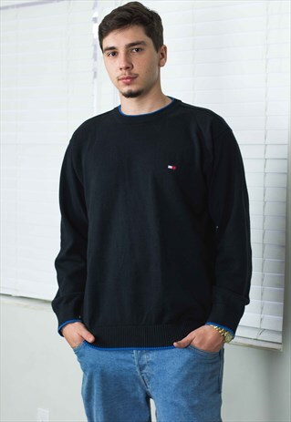 VINTAGE TOMMY HILFIGER JUMPER SWEATER LOGO 90S L 19.9