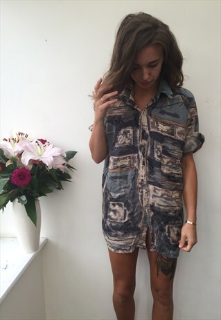 CRAZY PATTERN OVERSIZED UNISEX RETRO VINTAGE FESTIVAL SHIRT