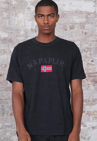 VINTAGE NAPAPIJRI LOGO T-SHIRT BLACK