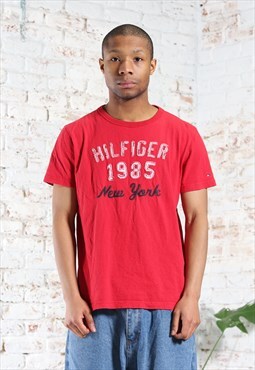 Vintage Tommy Hilfiger Big Logo T-Shirt Red