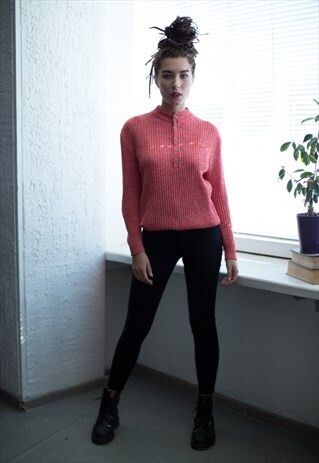 VINTAGE 90'S RED RIBBED JUMPER