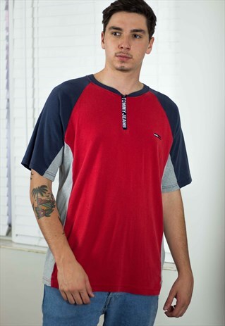 VINTAGE TOMMY HILFIGER T-SHIRT LOGO 90S M 10.4