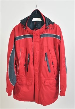 Vintage 90s windbreaker parka jacket in red