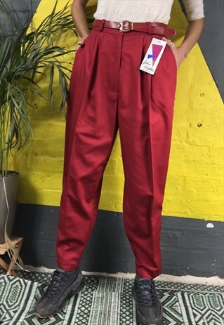 DEADSTOCK RED SUIT TROUSERS