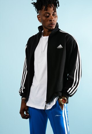 BLACK ZIP UP ADIDAS SWEATSHIRT