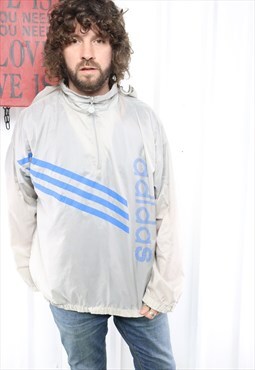 Vintage 90's ADIDAS half zip jacket, xl ,front spell out