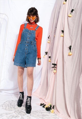 VINTAGE DENIM DUNGAREES 90S GRUNGE OVERALL JEANS PLAYSUIT