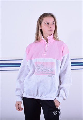 RETRO PINK 3/4 ZIP SWEATSHIRT