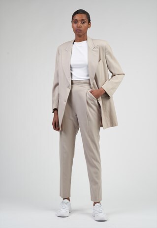 VINTAGE RARE 80'S BEIGE FERRE SUIT
