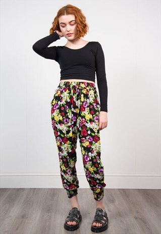 VINTAGE 90'S FLORAL PATTERN FESTIVAL TROUSERS