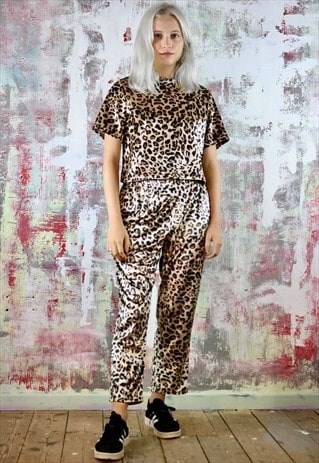 TROUSERS & BOX TOP CO-ORDINATES IN LEOPARD/ANIMAL PRINT