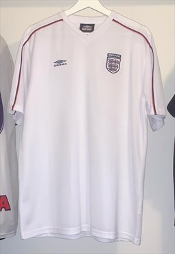 England 2000/02 Umbro White Training Football Shirt Large