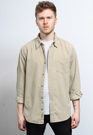 VINTAGE CORDUROY CORD SHIRT BEIGE