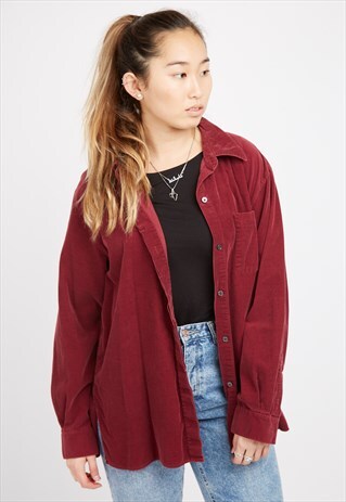 VINTAGE RED LIZ CLAIBORNE CORD SHIRT