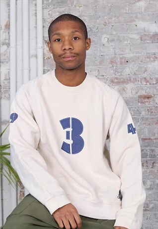 VINTAGE ADIDAS BIG LOGO NUMBERS SWEATSHIRT CREAM