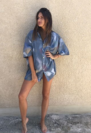 PATTERNED OVERSIZED RETRO VINTAGE UNISEX FESTIVAL SHIRT
