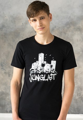JUNGLIST SOUND SYSTEM T SHIRT DRUM AND BASS 808 MEN'S DJ TEE