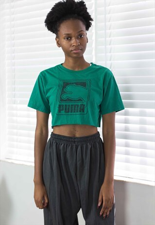 VINTAGE PUMA CROP TOP LOGO REWORKED 90S X 2.8