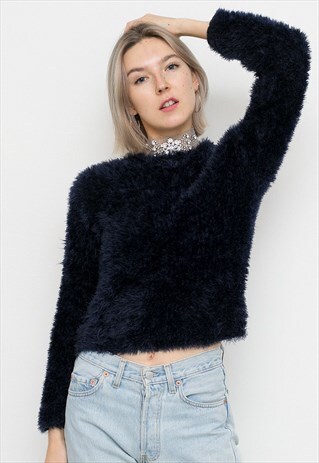 DARK BLUE FLUFFY JUMPER
