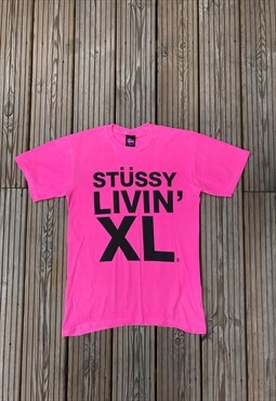 Stussy T-Shirt Pink/Black. 