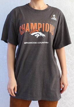 Vintage Cotton T-Shirt Grey Brown S B806