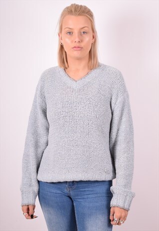 LEE WOMENS VINTAGE JUMPER SWEATER XL BLUE 90S