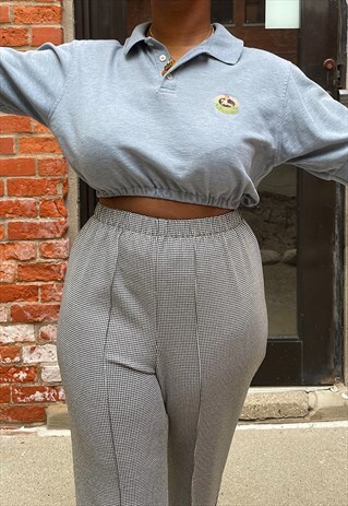 VINTAGE 80S RE-WORKED BURBERRYS CROP POLO