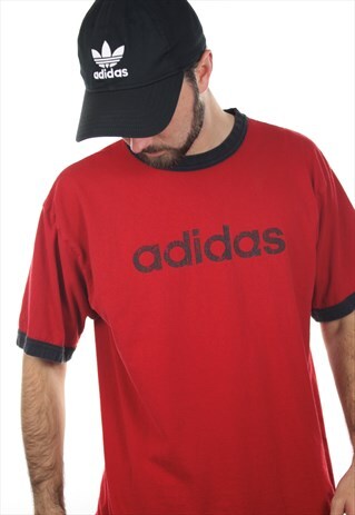 VINTAGE ADIDAS SPELL OUT T SHIRT TEE