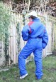 VINTAGE 1990S DOUBLE ZIP UP SKISUIT IN BRIGHT BLUE