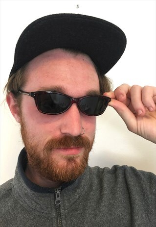 VINTAGE 1990S BROWN RARE SUPER SLIM SUNGLASSES