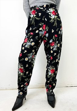 Vintage 90s floral high waisted floral pants 