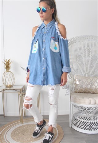 VINTAGE SHIRT ALICE PRINTED FRONT POCKET