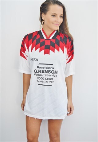80S ADIDAS FOOTBALL T-SHIRT MADE IN UK
